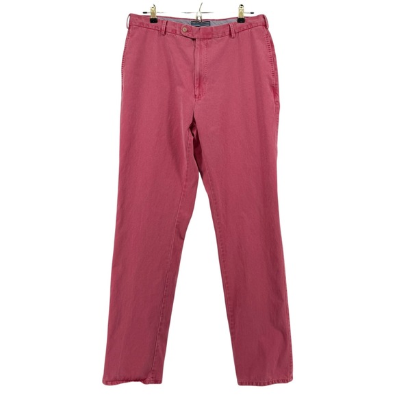 Peter Millar Other - Peter Millar Mens Red/Pink Pima Cotton Chino Trousers Straight Leg Pants Size 34